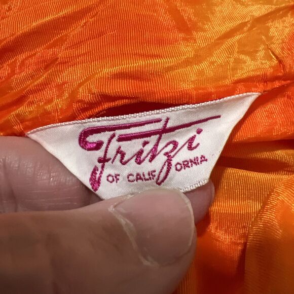 Vintage 60s Mod Orange Drop Waist Mini Wrap Dress FRITZI OF CALIFORNIA - Picture 3 of 13